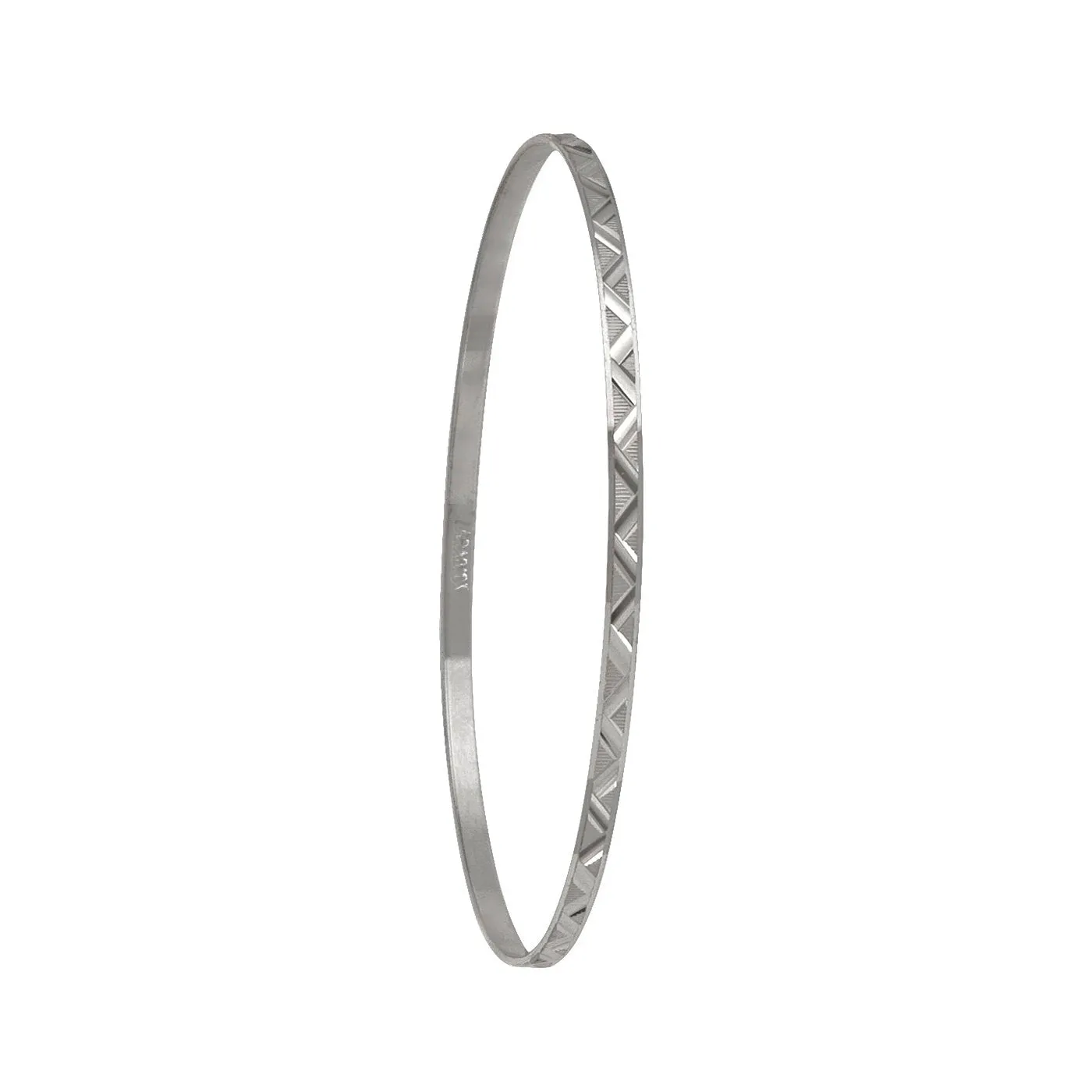 10K Gold (2mm) Diamond Cut Slip On Bangle