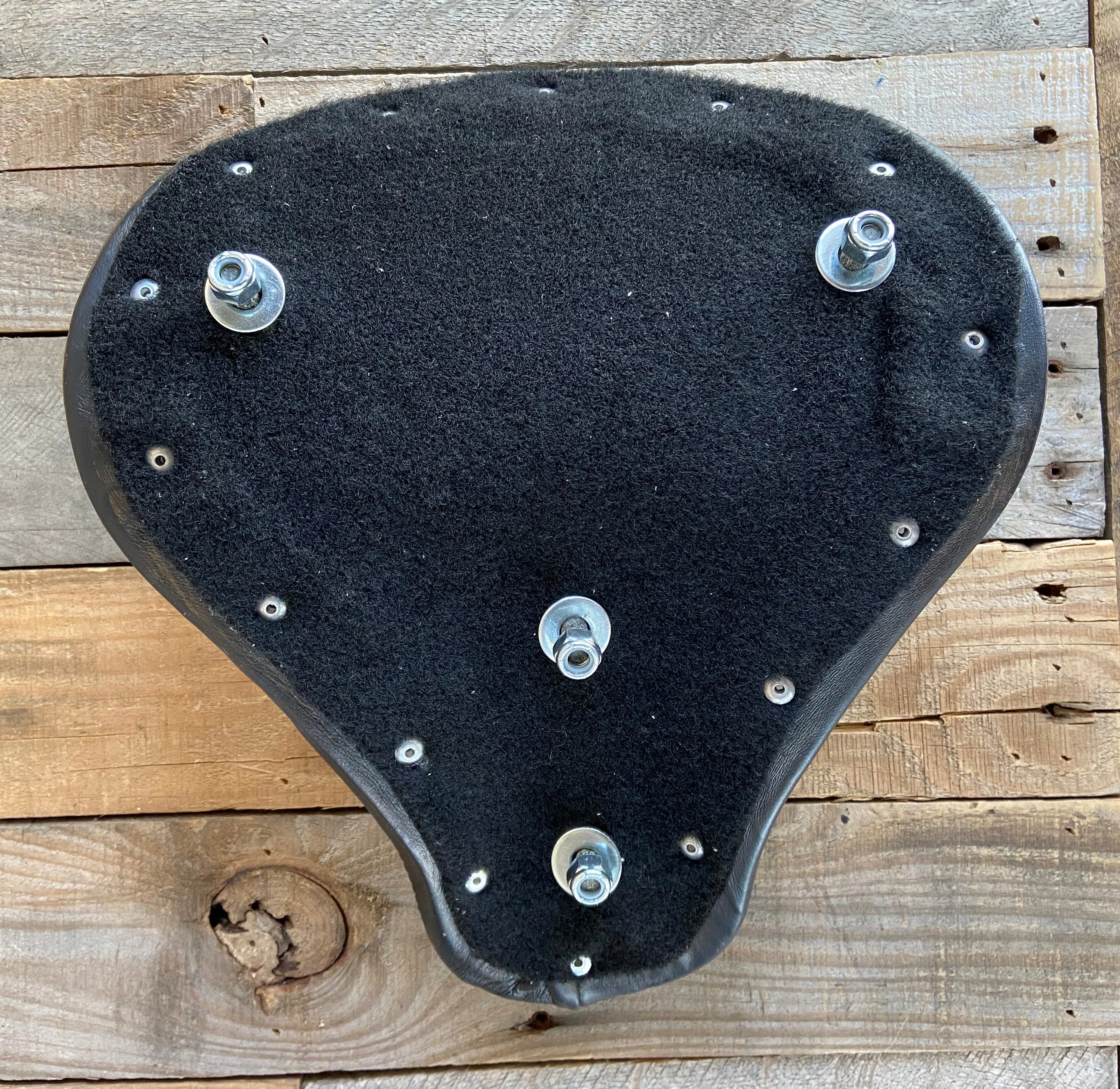 12x13" Black Distressed Tuck Roll Seat Chopper Harley Sportster Indian Bobber Bates Style