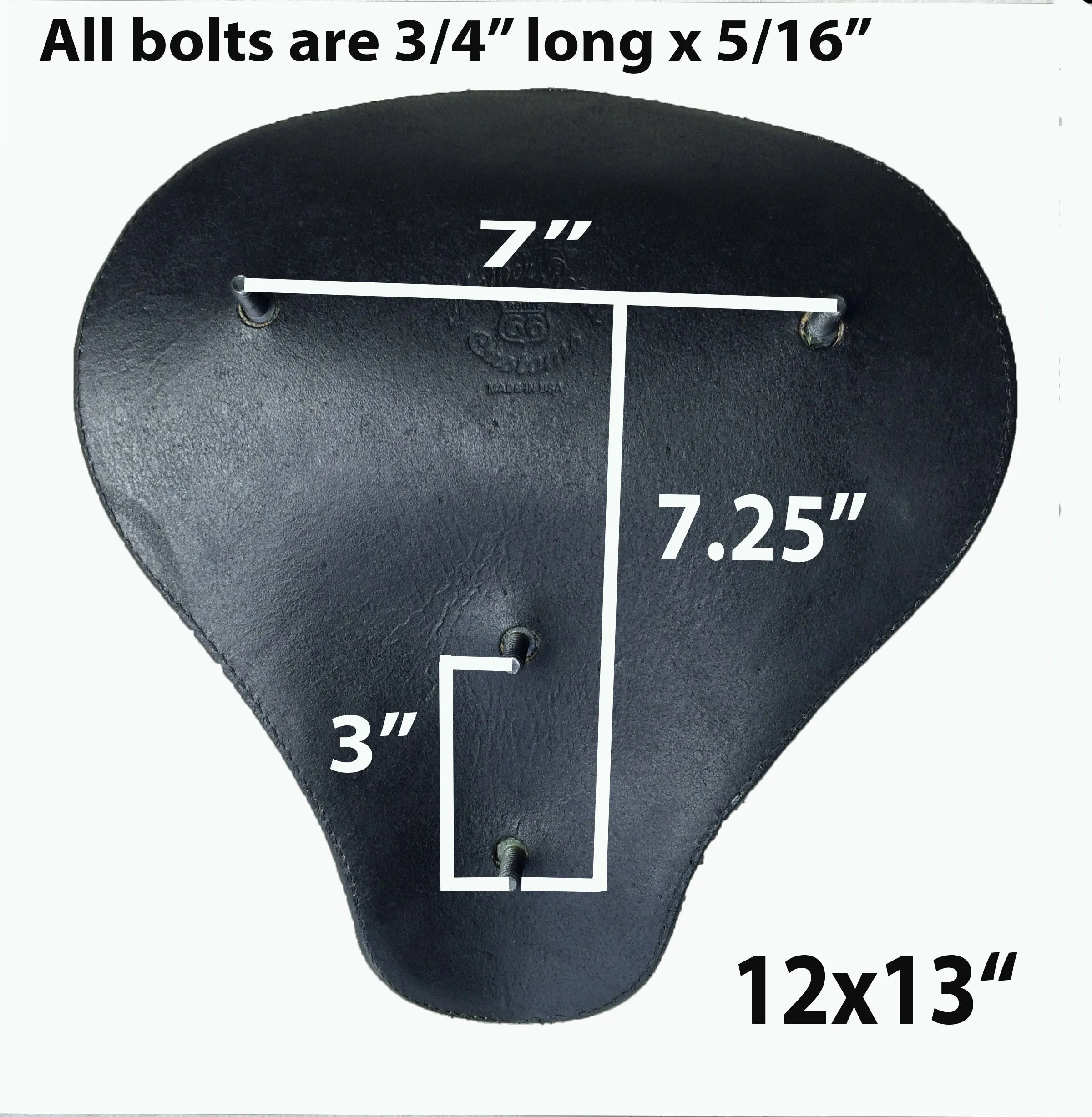 12x13" Black Distressed Tuck Roll Seat Chopper Harley Sportster Indian Bobber Bates Style