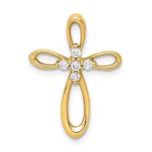 14k 1/10ct. Diamond Cross Chain Slide