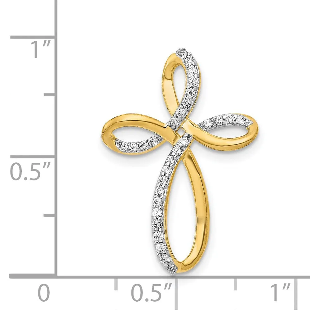 14k 1/6ct. Diamond Cross Chain Slide