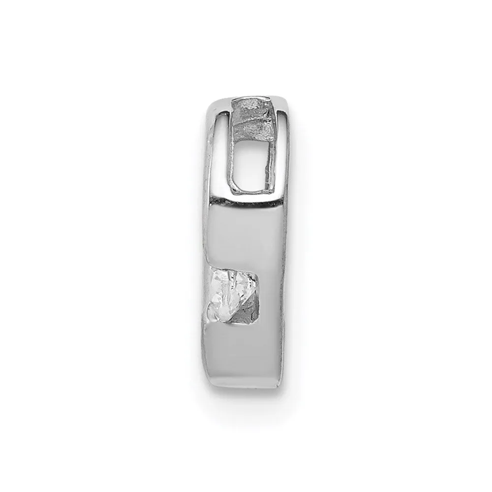14k White Gold 1/20ct. Diamond Heart Chain Slide