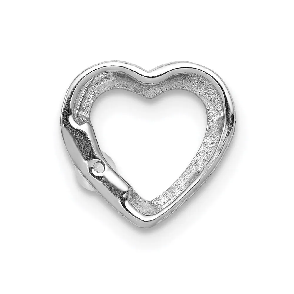 14k White Gold 1/20ct. Diamond Heart Chain Slide