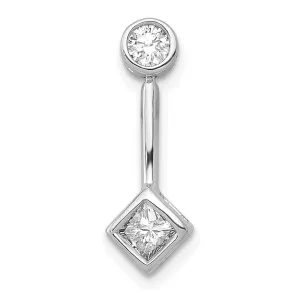 14k White Gold 1/4ct. Diamond Chain Slide Pendant