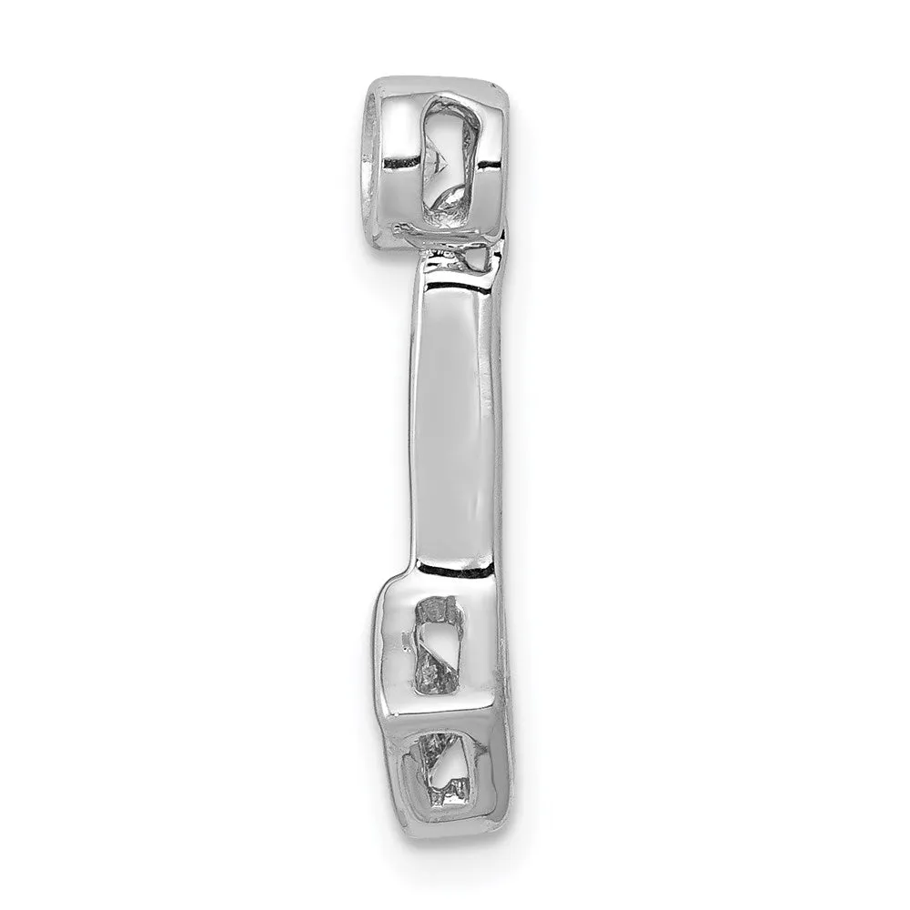 14k White Gold 1/4ct. Diamond Chain Slide Pendant