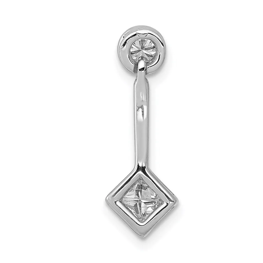 14k White Gold 1/4ct. Diamond Chain Slide Pendant