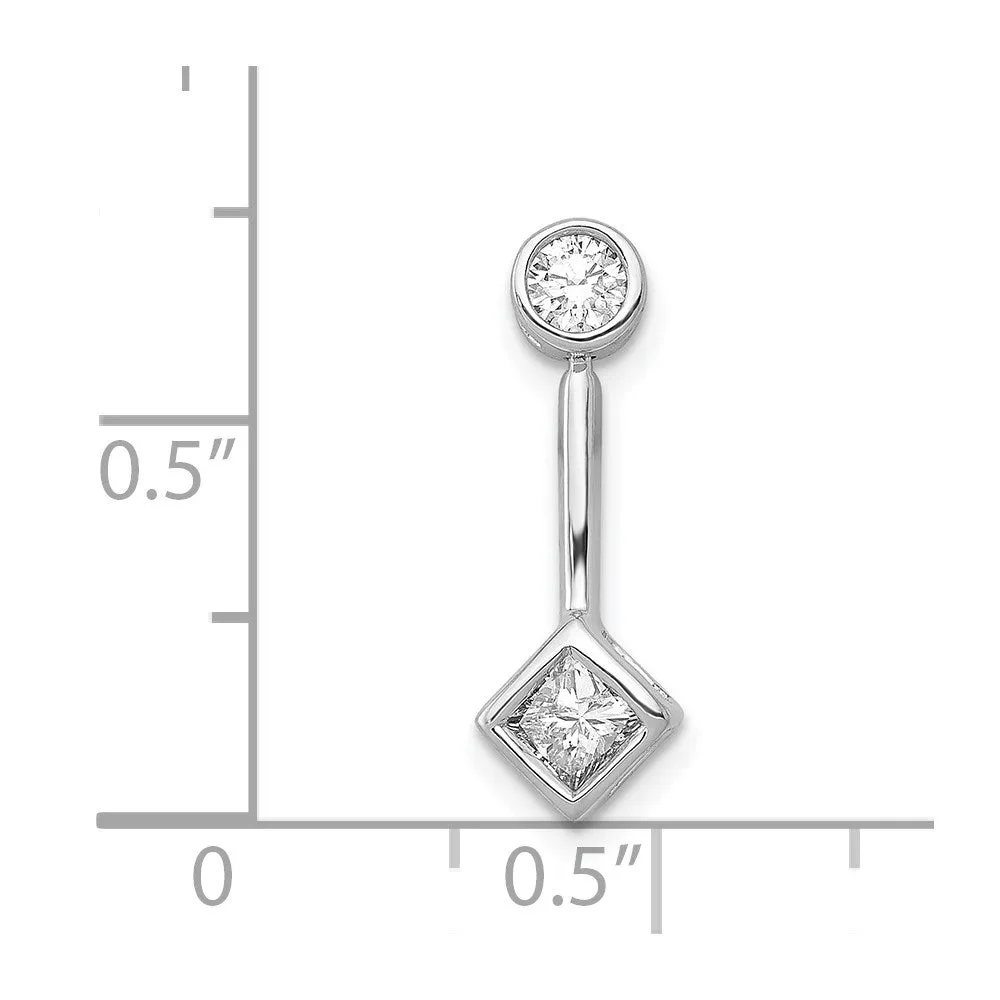 14k White Gold 1/4ct. Diamond Chain Slide Pendant
