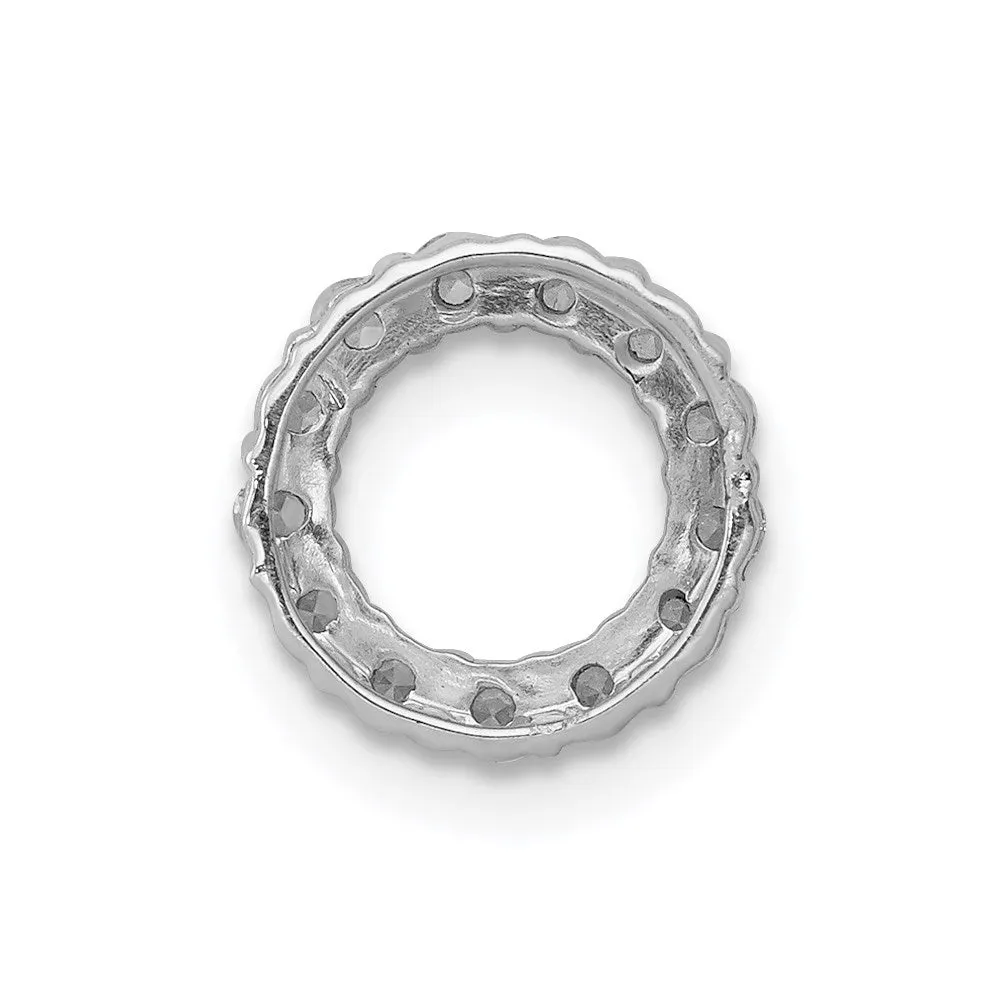 14k White Gold 1/4ct. Diamond Circle Chain Slide