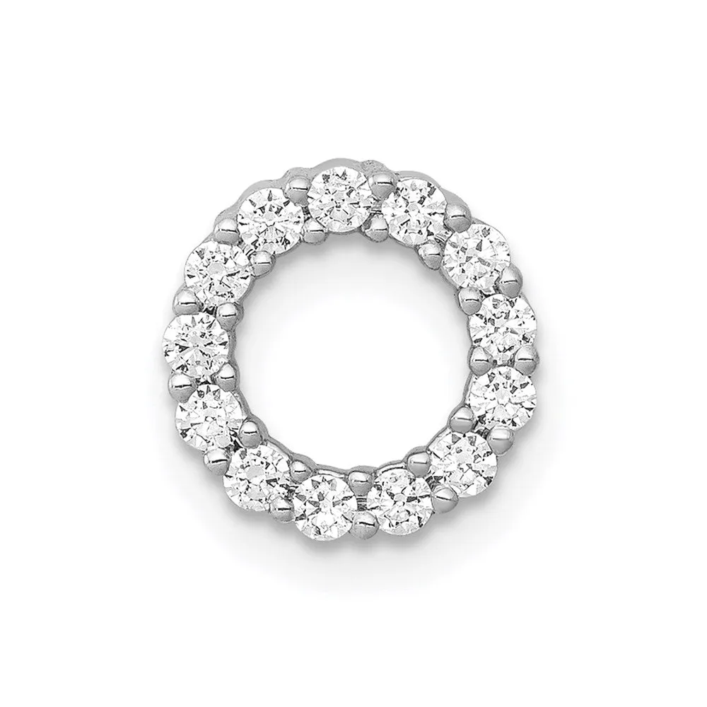 14k White Gold 1/4ct. Diamond Circle Chain Slide