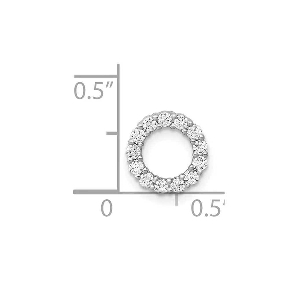 14k White Gold 1/4ct. Diamond Circle Chain Slide