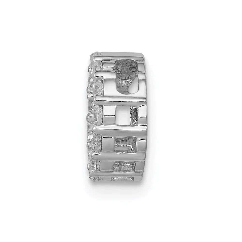 14k White Gold 1/4ct. Diamond Circle Chain Slide