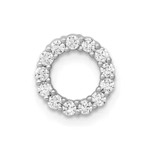 14k White Gold 1/4ct. Diamond Circle Chain Slide
