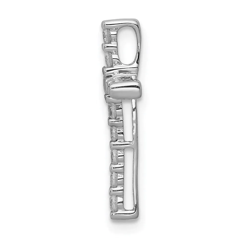 14k White Gold 1/4ct. Diamond Cross Chain Slide