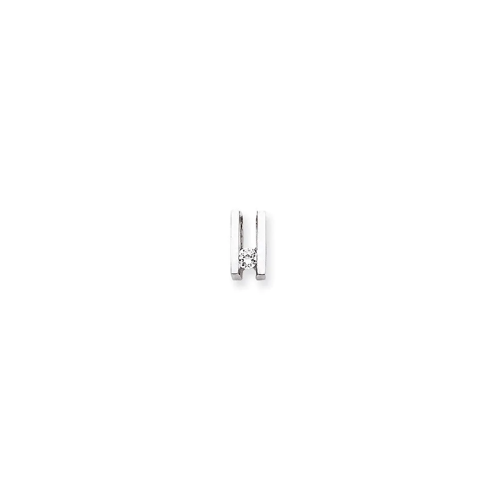 14k White Gold Completed Fancy Moissanite Chain Slide