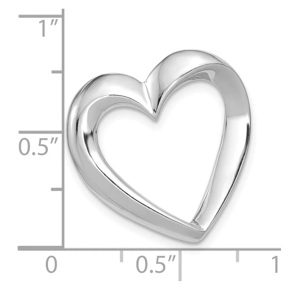 14K White Gold  Heart Slide
