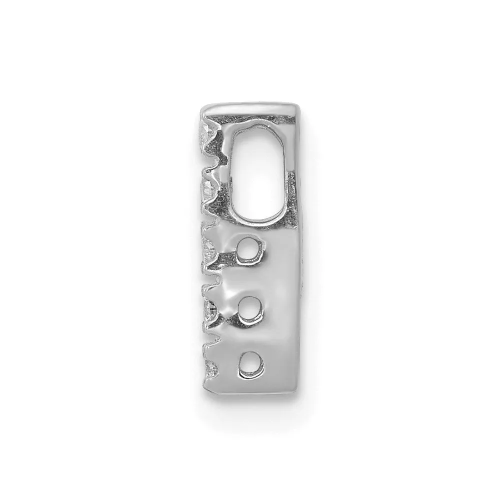 14k White Gold White Gold Diamond Letter I Initial Charm