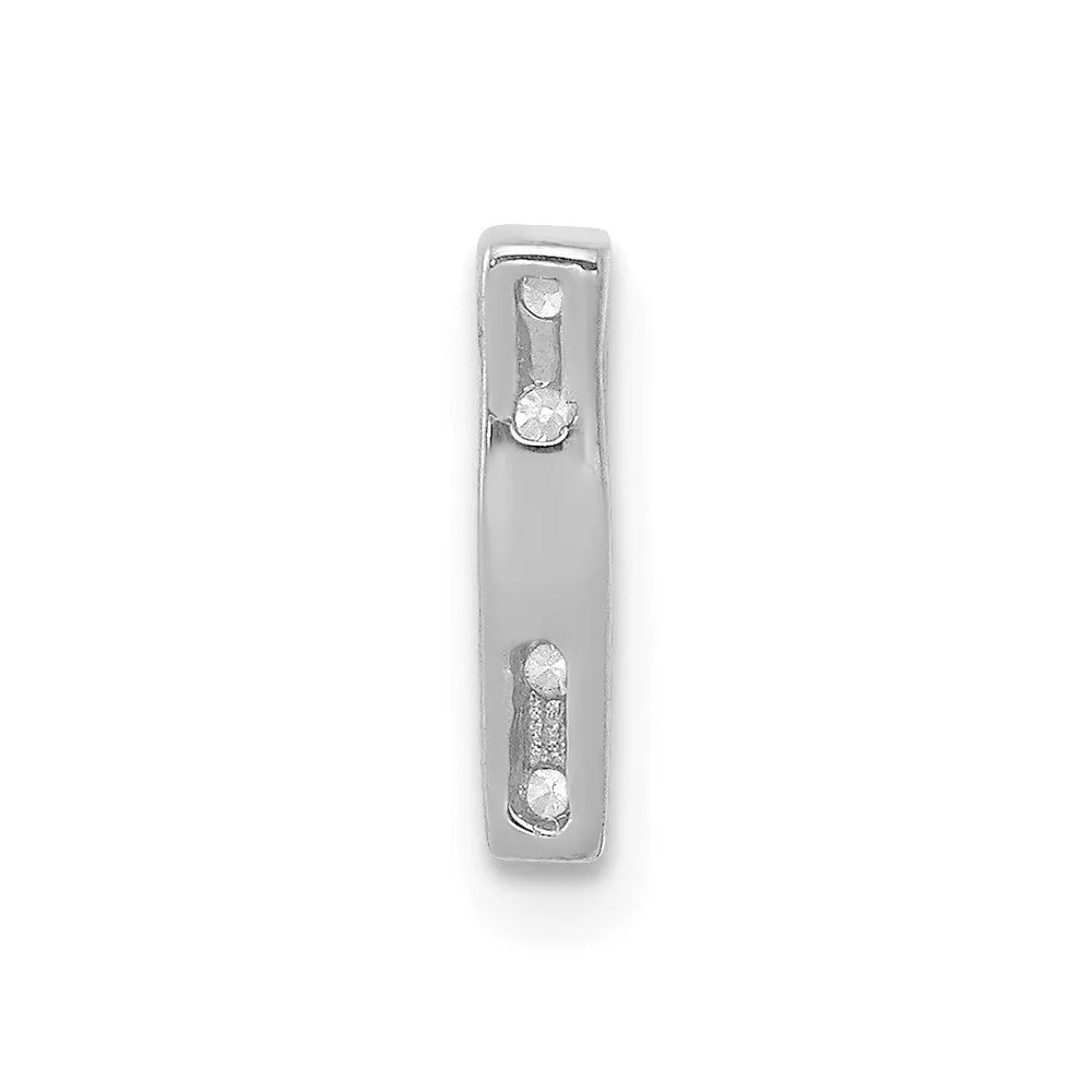 14k White Gold White Gold Diamond Letter I Initial Charm