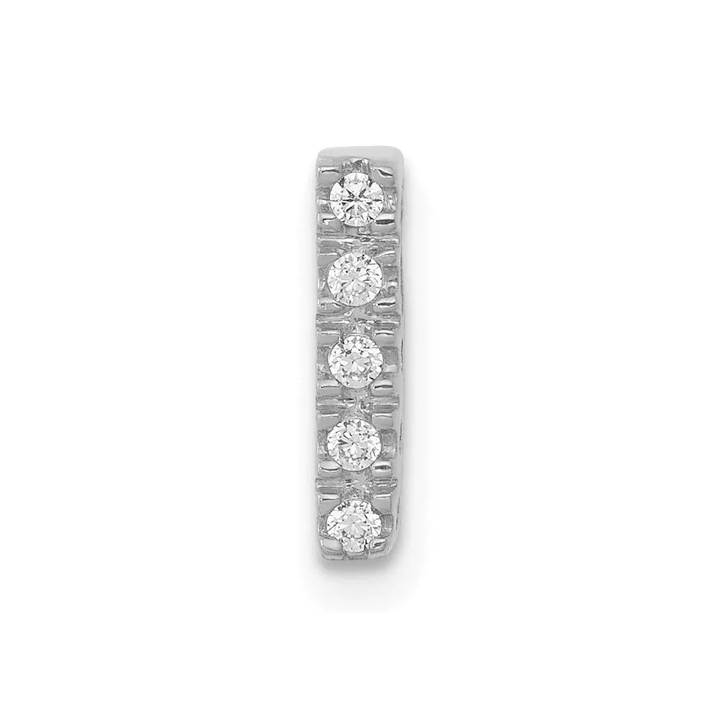 14k White Gold White Gold Diamond Letter I Initial Charm