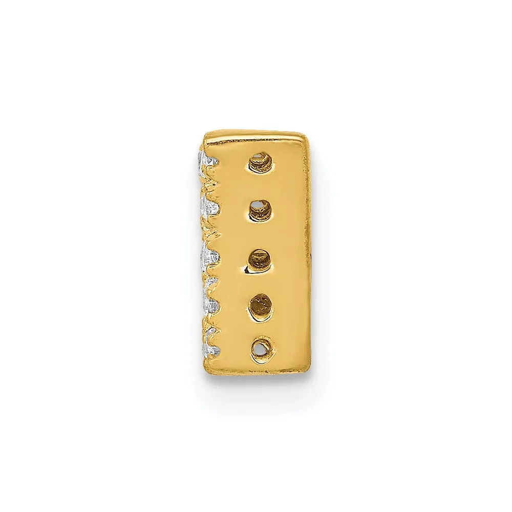 14k Yellow Gold Diamond Letter W Initial Charm