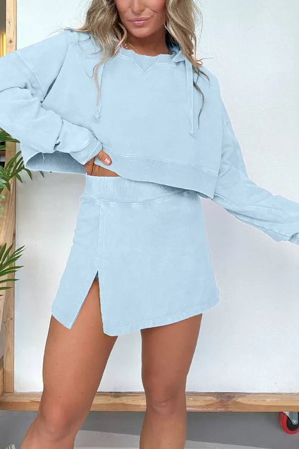 2024 New Lounge Washed Hoodie Skort Set (Buy 2 Free Shipping)