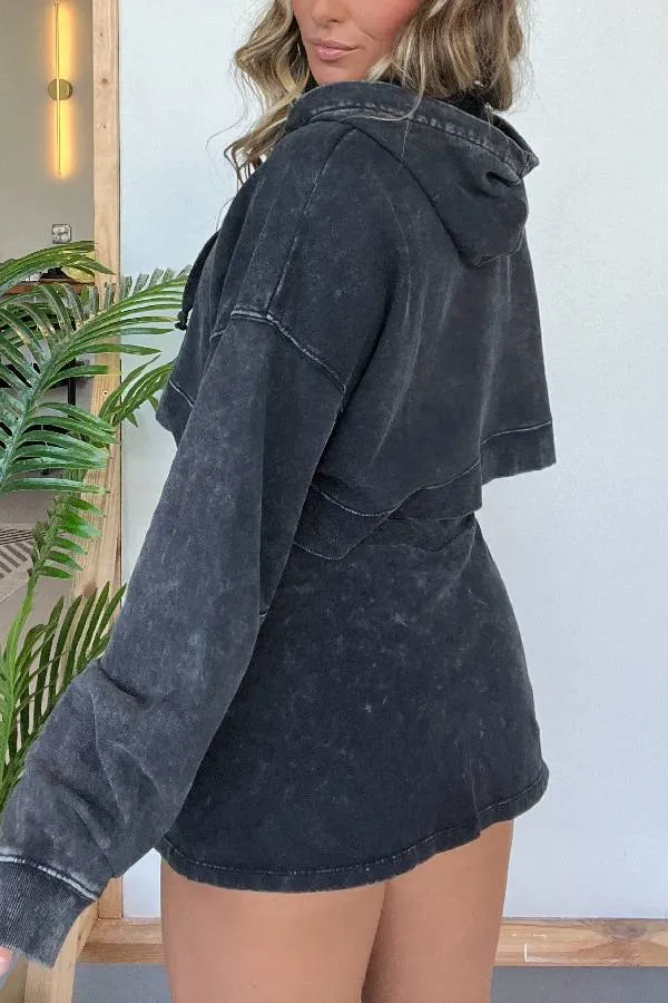 2024 New Lounge Washed Hoodie Skort Set (Buy 2 Free Shipping)