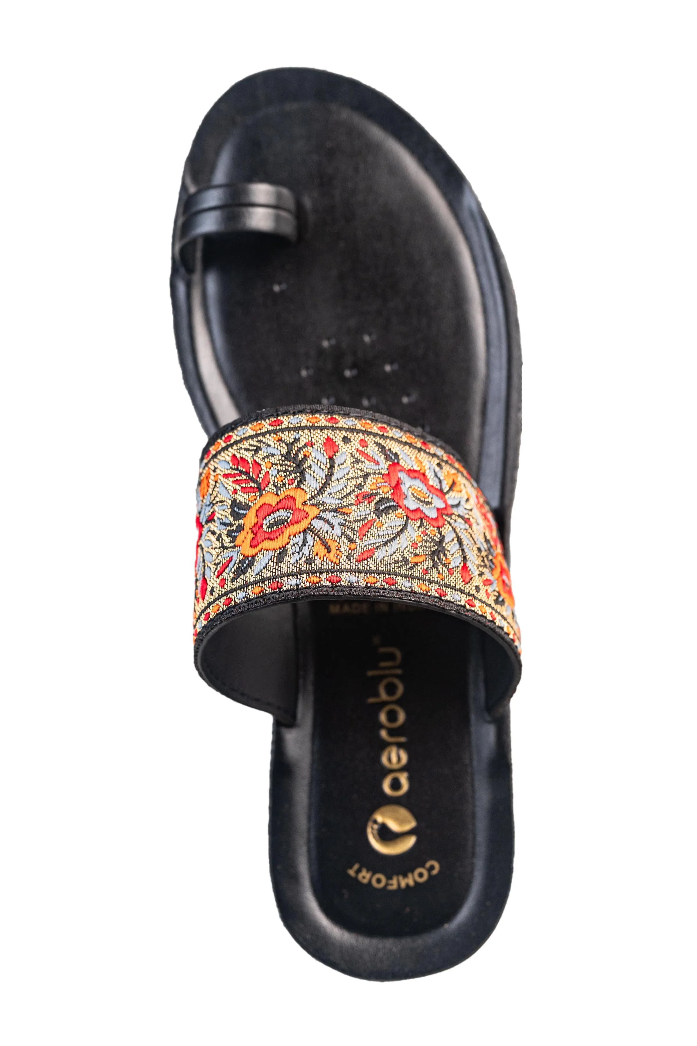 Aeroblu Ladies Black Chappal PU (Cs Pu C Prt9)