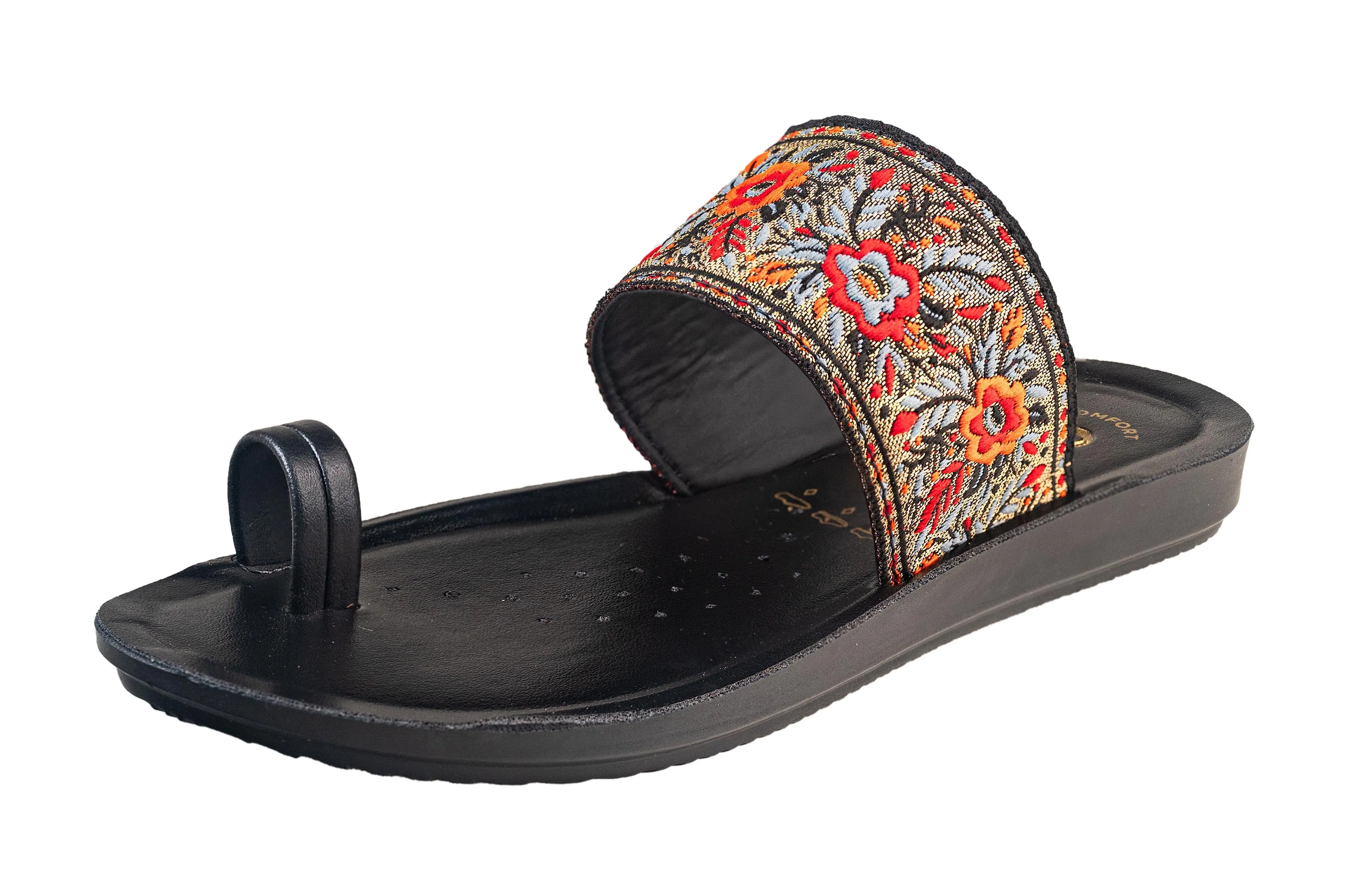 Aeroblu Ladies Black Chappal PU (Cs Pu C Prt9)