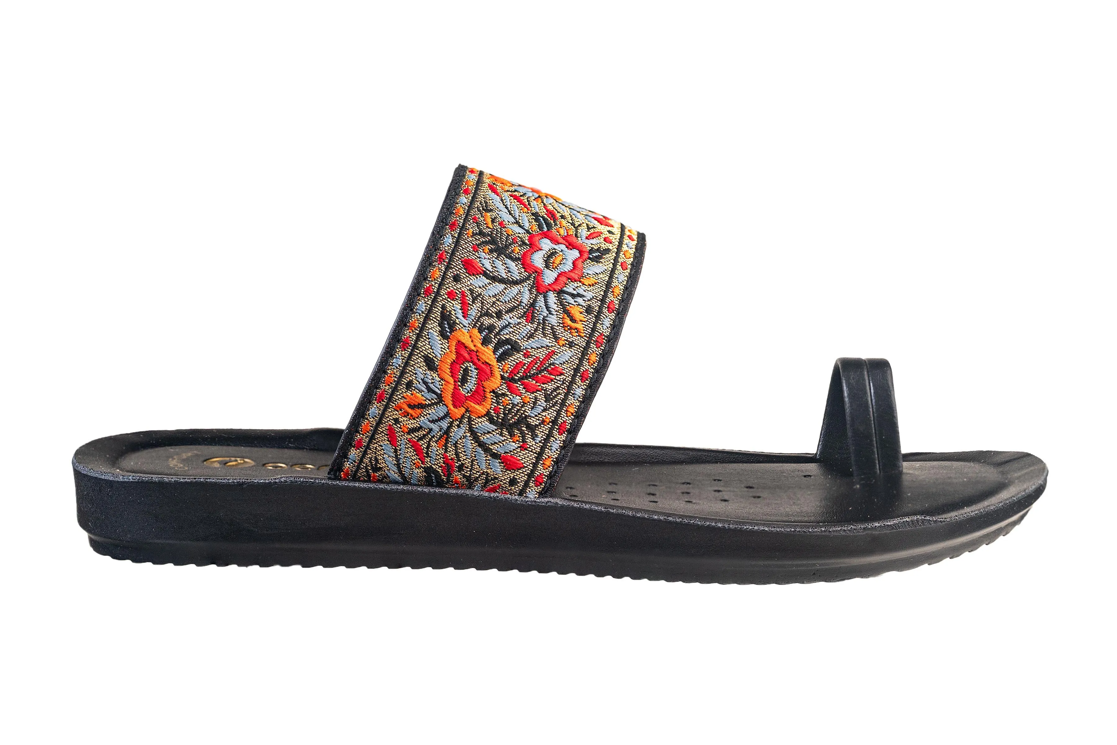 Aeroblu Ladies Black Chappal PU (Cs Pu C Prt9)