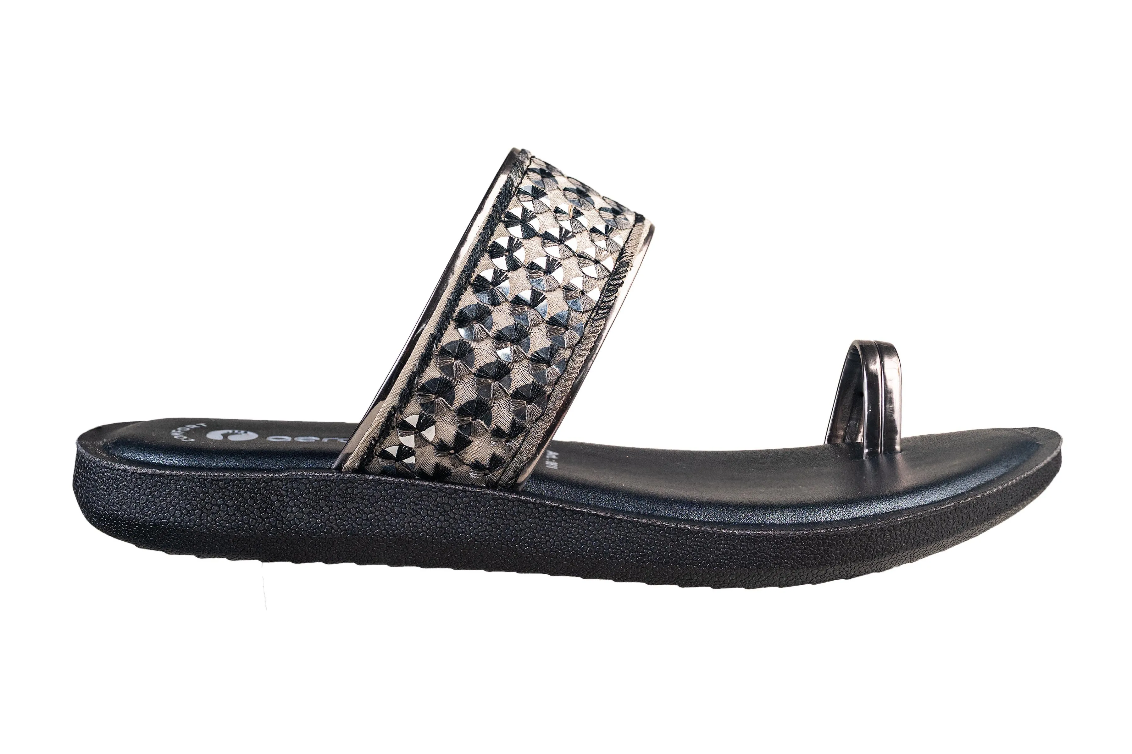 Aeroblu Ladies Gun Metal Chappal PU (Cs Pu C 061 V1)