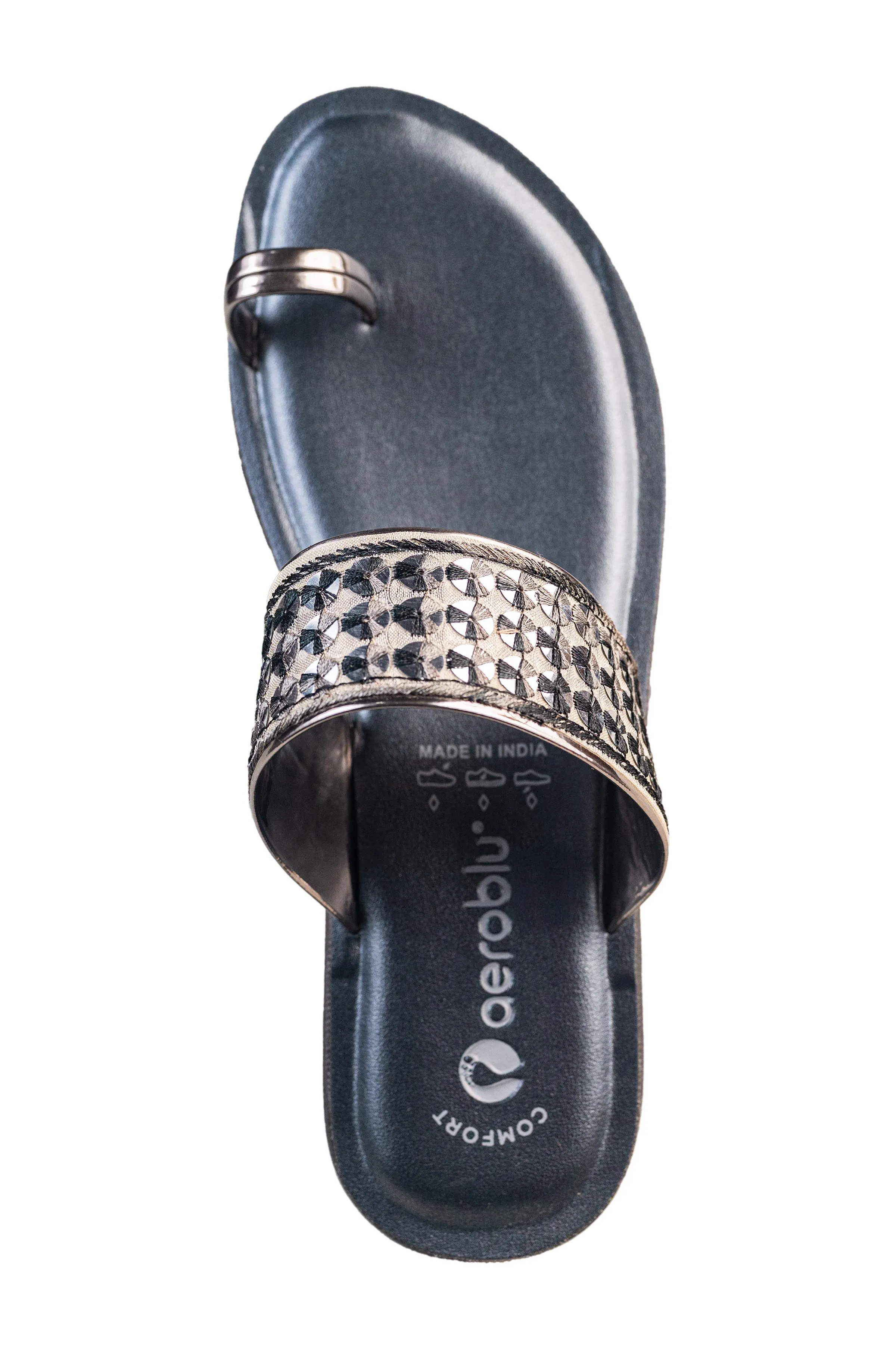 Aeroblu Ladies Gun Metal Chappal PU (Cs Pu C 061 V1)