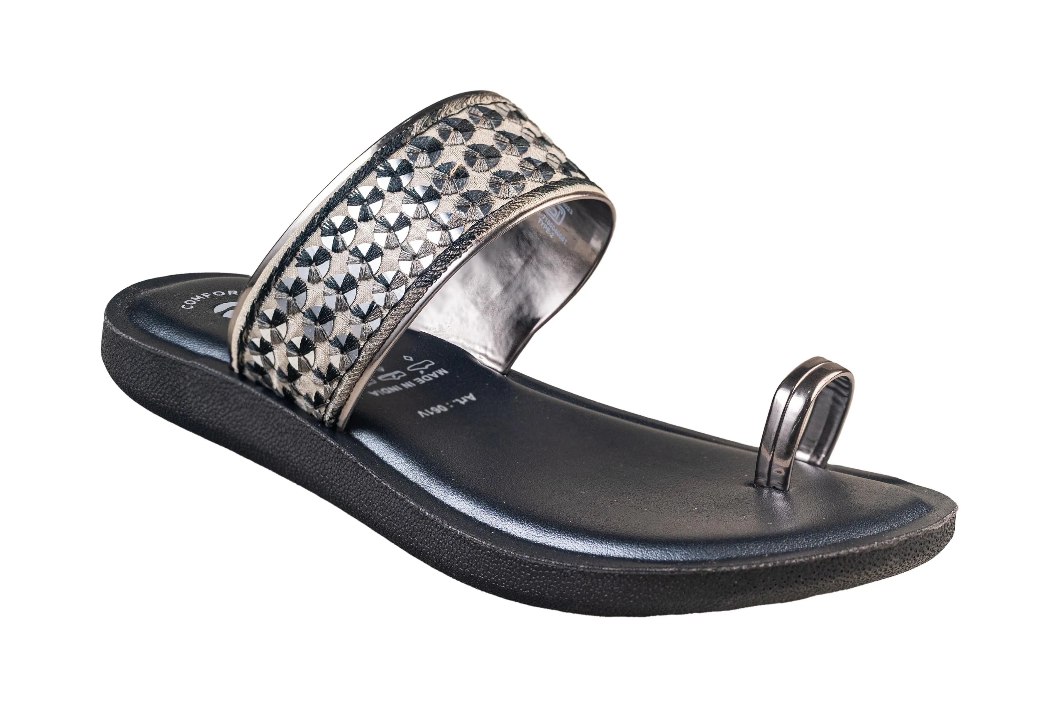 Aeroblu Ladies Gun Metal Chappal PU (Cs Pu C 061 V1)