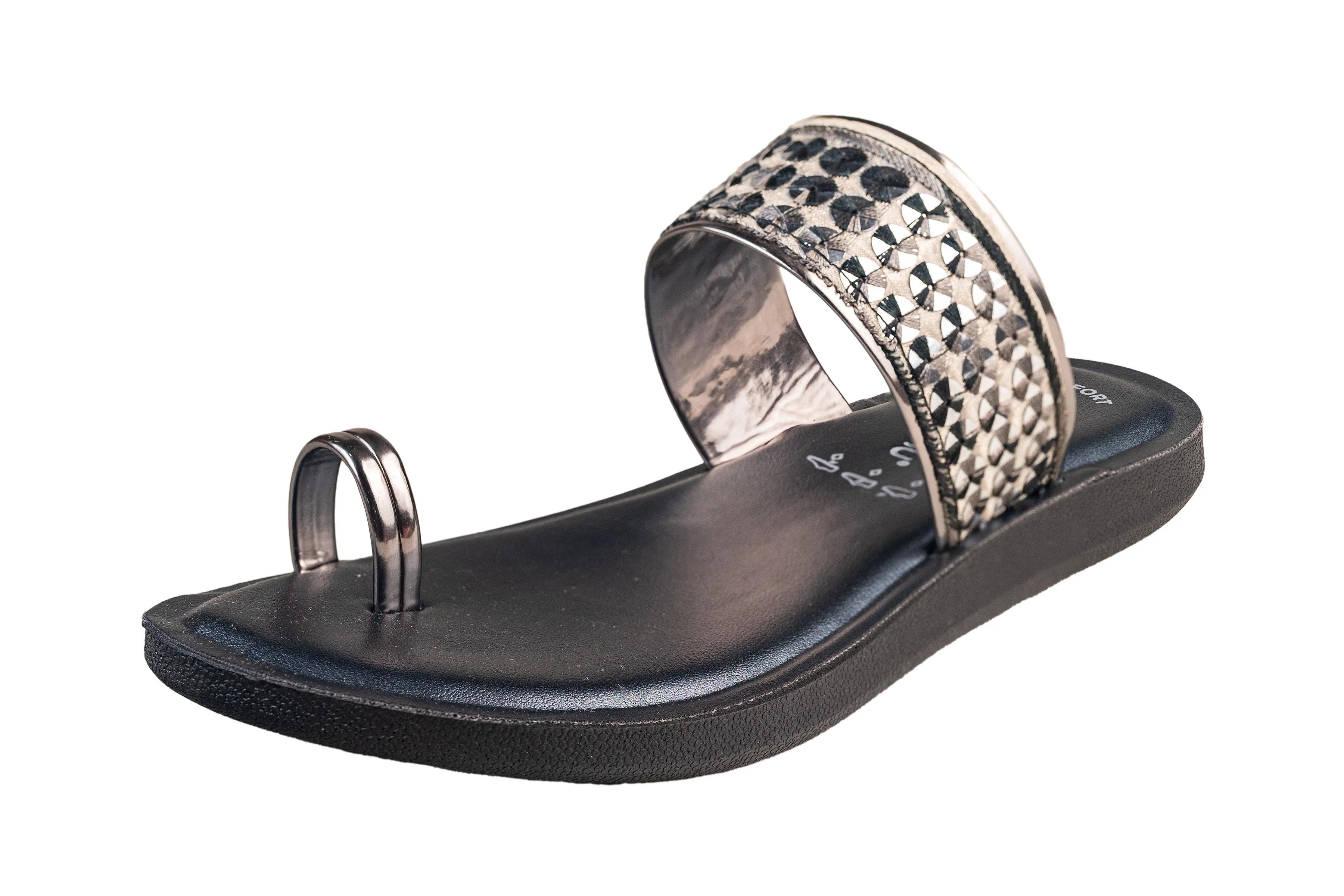 Aeroblu Ladies Gun Metal Chappal PU (Cs Pu C 061 V1)
