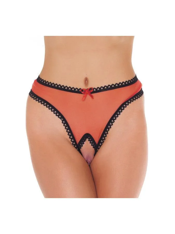 Amorable - Slipje Met Open Kruis - Rood