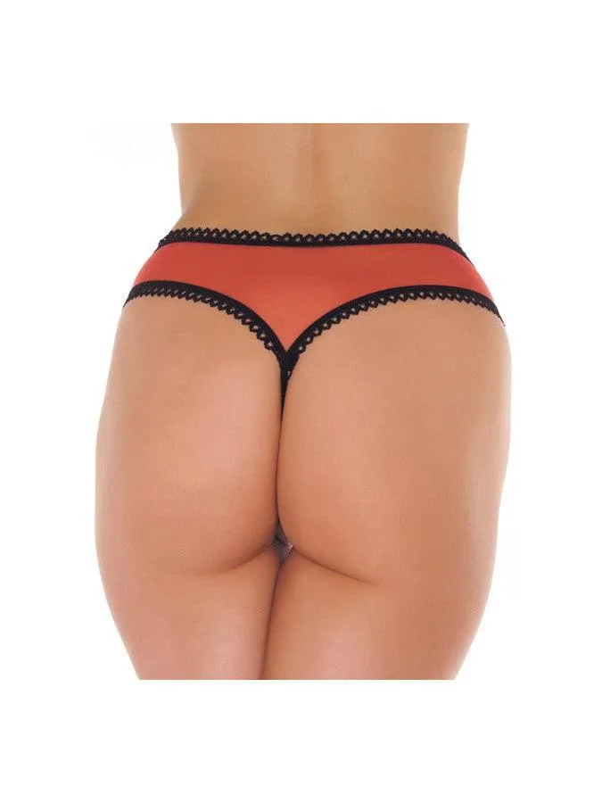 Amorable - Slipje Met Open Kruis - Rood