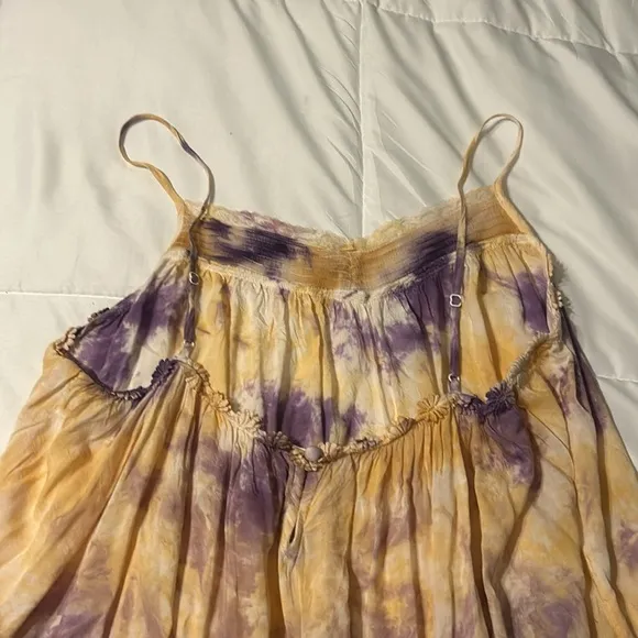 Anthropologie Tie-Dye Mini Tunic Dress Slip Dress Bohemian Festival Ballet core