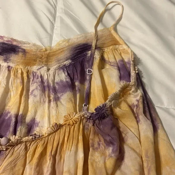 Anthropologie Tie-Dye Mini Tunic Dress Slip Dress Bohemian Festival Ballet core