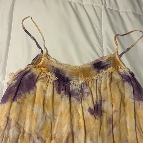 Anthropologie Tie-Dye Mini Tunic Dress Slip Dress Bohemian Festival Ballet core