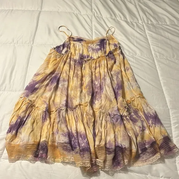 Anthropologie Tie-Dye Mini Tunic Dress Slip Dress Bohemian Festival Ballet core