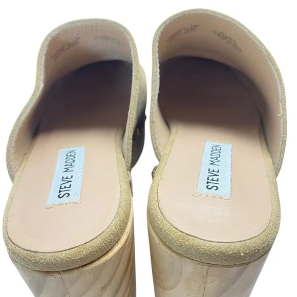 ANTHROPOLOGIE X STEVE MADDEN Brooklyn Clog Taupe Suede Leather Size 7.5