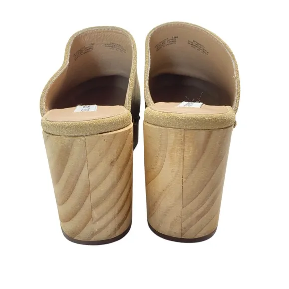 ANTHROPOLOGIE X STEVE MADDEN Brooklyn Clog Taupe Suede Leather Size 7.5