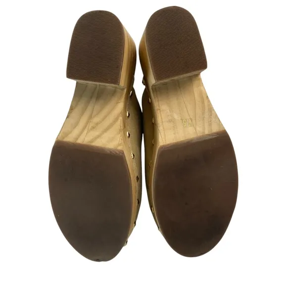 ANTHROPOLOGIE X STEVE MADDEN Brooklyn Clog Taupe Suede Leather Size 7.5
