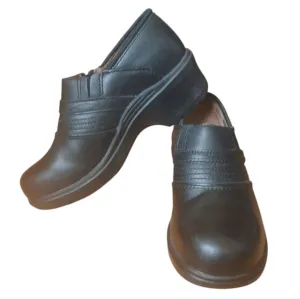 ARIAT Black Leather Safety Clog Womens Slip-On Steel Toe Work Shoe Size 6.5