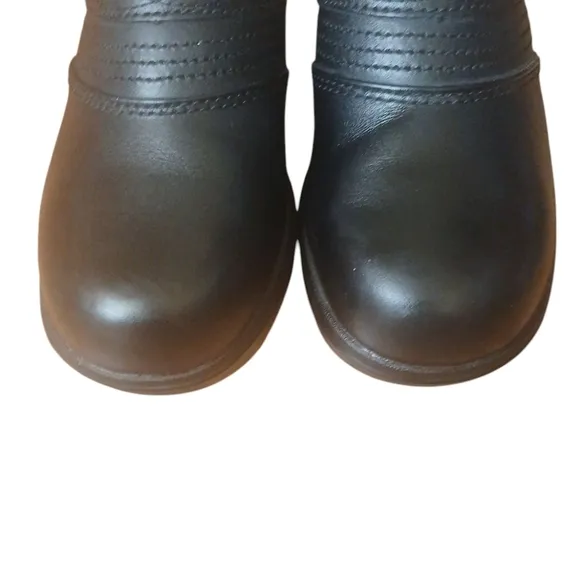 ARIAT Black Leather Safety Clog Womens Slip-On Steel Toe Work Shoe Size 6.5