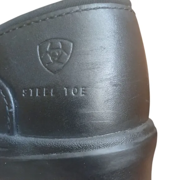ARIAT Black Leather Safety Clog Womens Slip-On Steel Toe Work Shoe Size 6.5