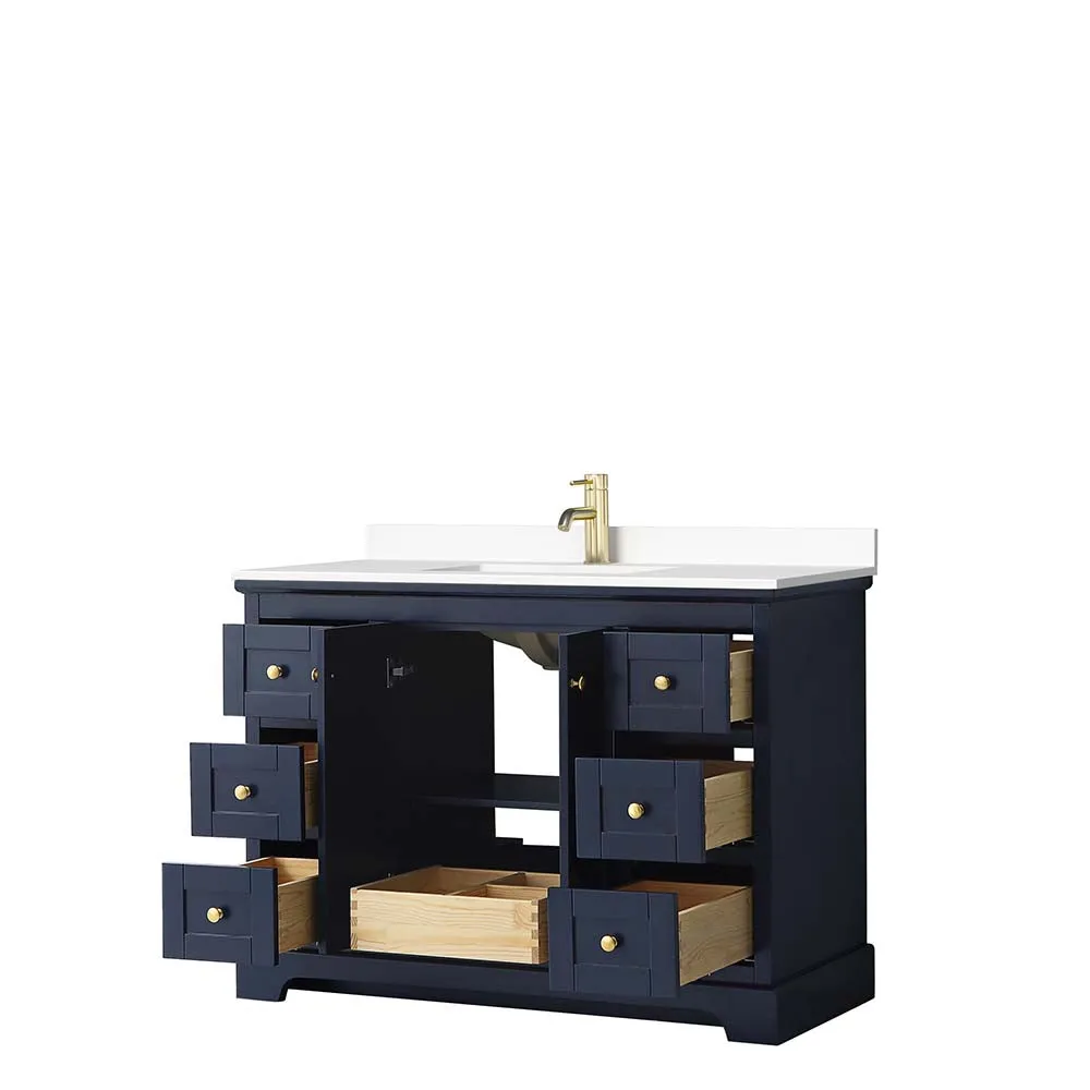 Avery 48 Inch Single Bathroom Vanity in Dark Blue