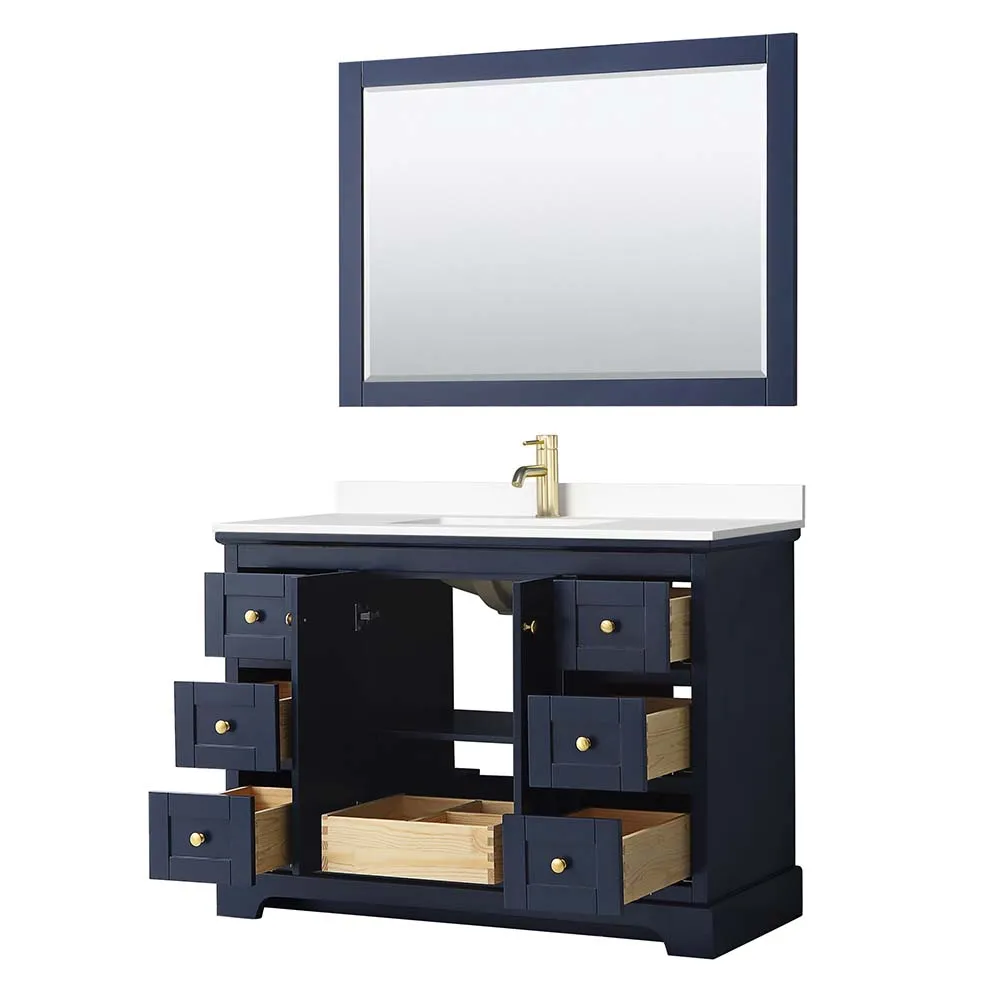 Avery 48 Inch Single Bathroom Vanity in Dark Blue