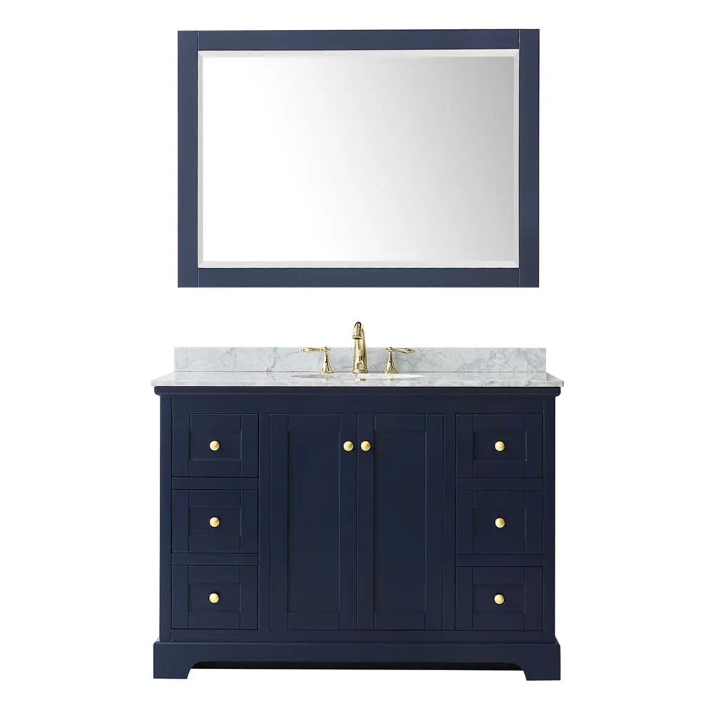 Avery 48 Inch Single Bathroom Vanity in Dark Blue