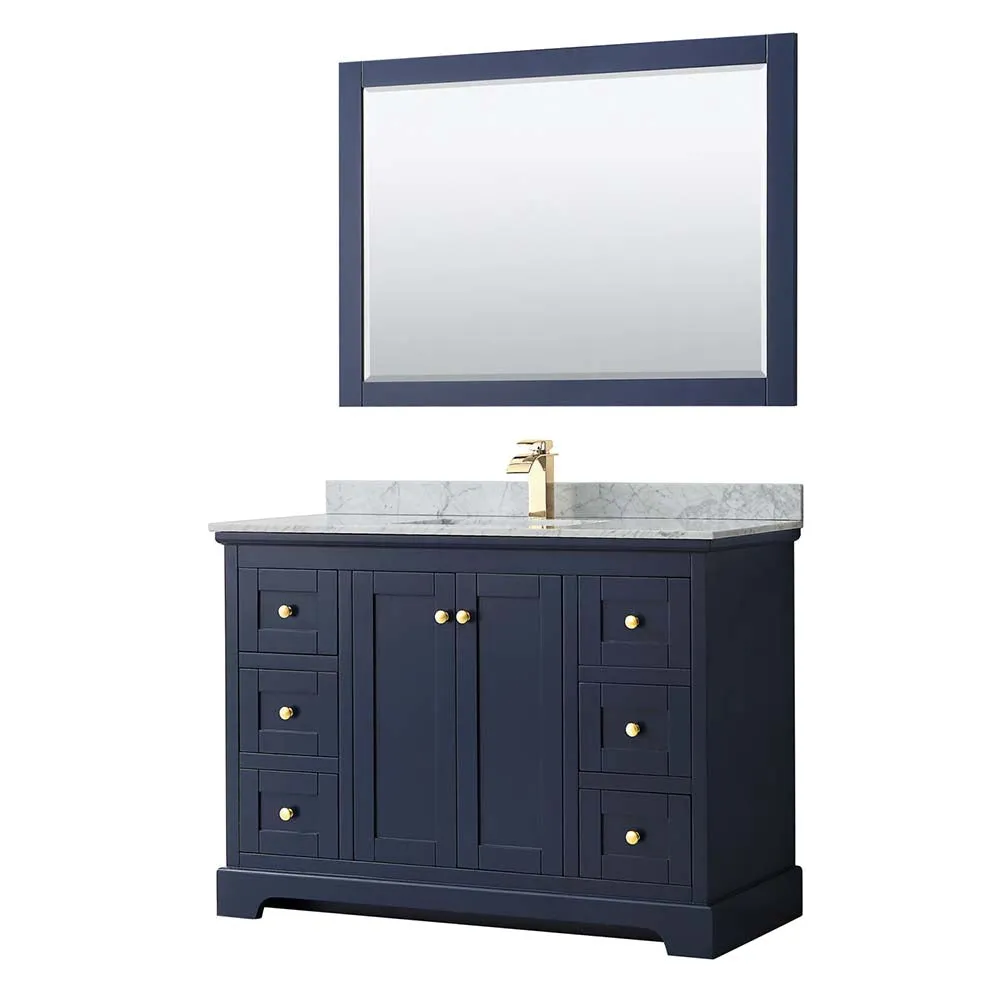 Avery 48 Inch Single Bathroom Vanity in Dark Blue