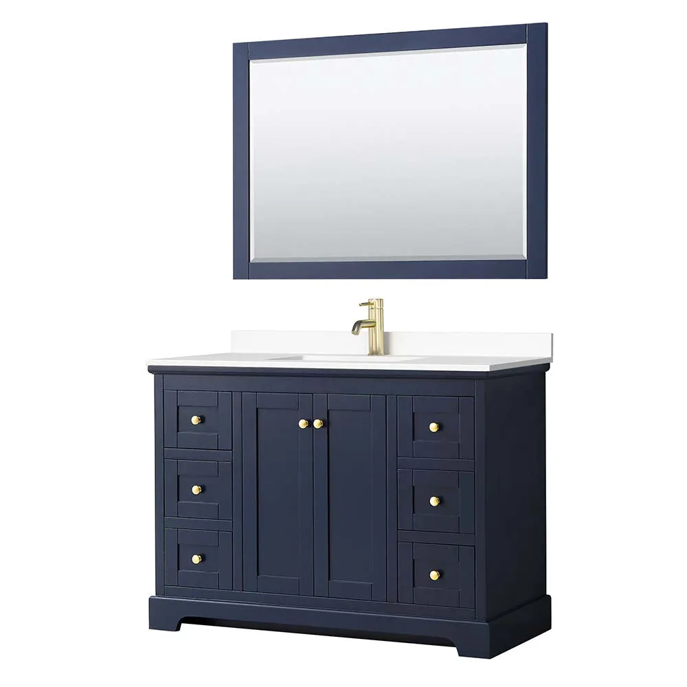 Avery 48 Inch Single Bathroom Vanity in Dark Blue