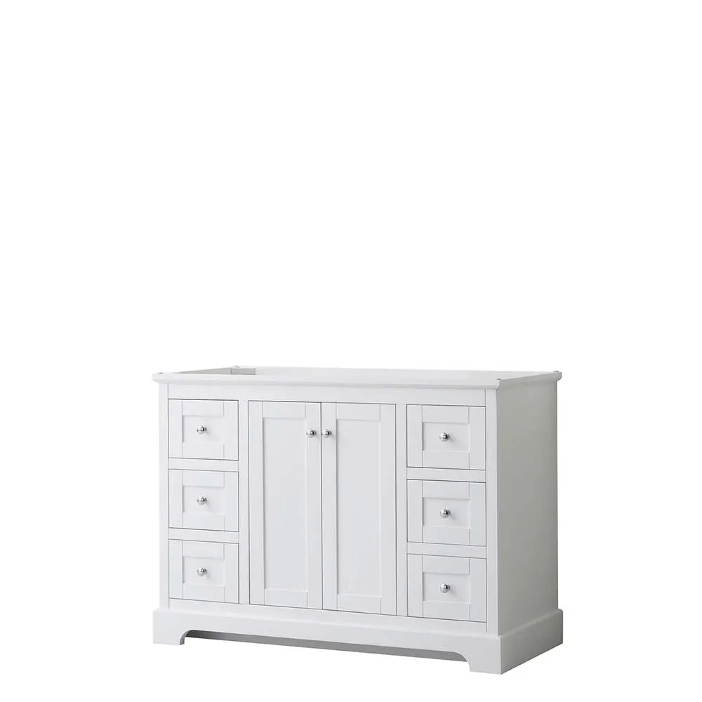 Avery 48 Inch Single Bathroom Vanity in White - Polished Chrome Trim